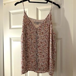 LOFT Shell/Sleeveless Multi-Colored Blouse w/ Slight V-Neck Size L